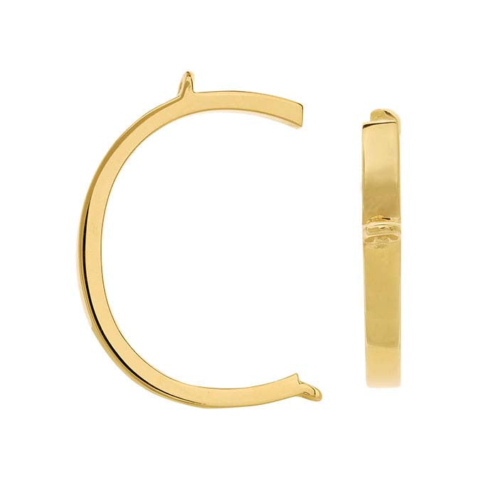 14K Yellow Gold Alphabet Sideways Festoon Pendant, C