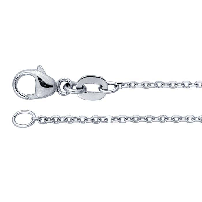 Platinum 1.2mm Diamond-Cut Oval Cable Chain