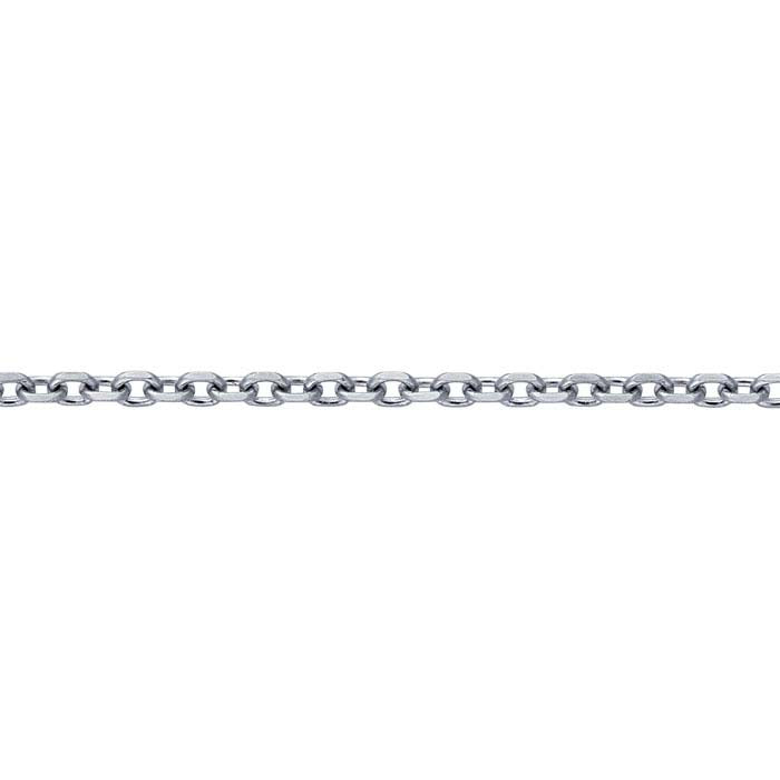 Platina 1,2mm Diamantgeslepen Ovale Kabelketting, Per Inch