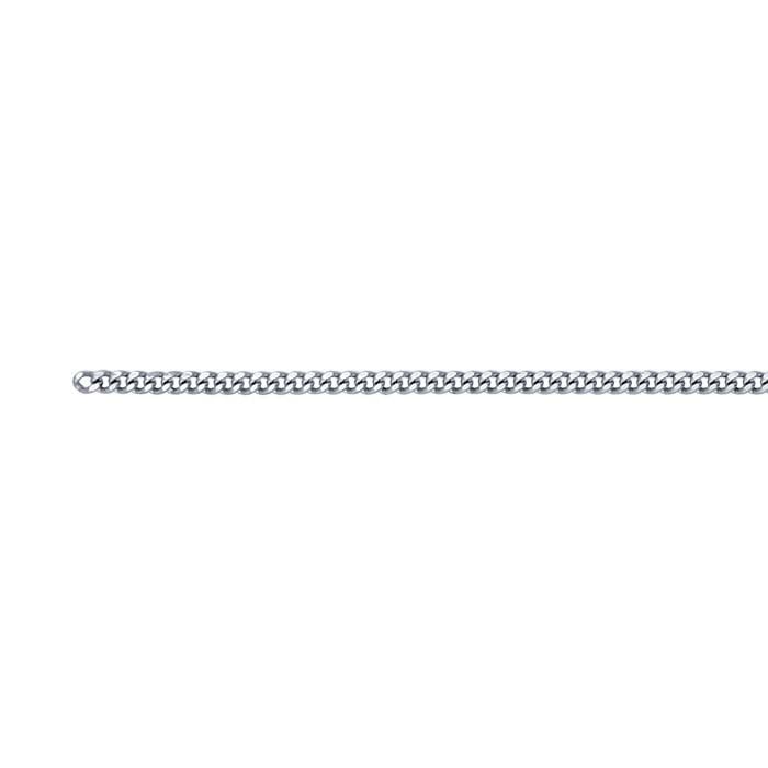 Platina 1 mm diamantkapad curb-kedja, per tum