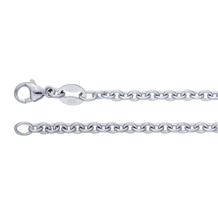 Ovale Ankerkette aus Platin, 2,3 mm
