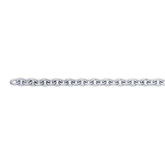 Corrente de Cabo Oval em Platina 2,3mm, Por Polegada