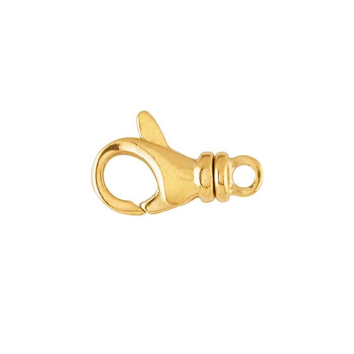 14K Yellow Gold 16 x 9.8mm Teardrop Swivel Lobster Clasp