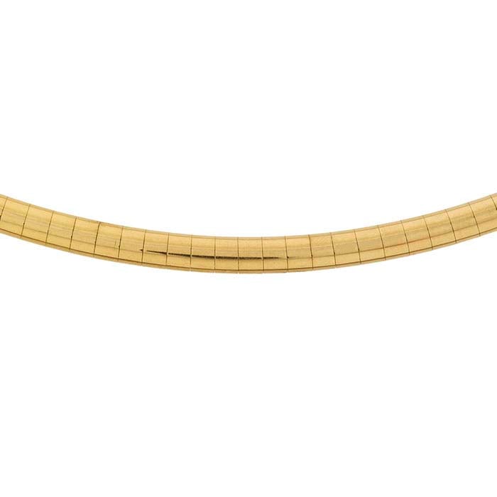 14K Yellow Gold 3mm Omega Neck Chain