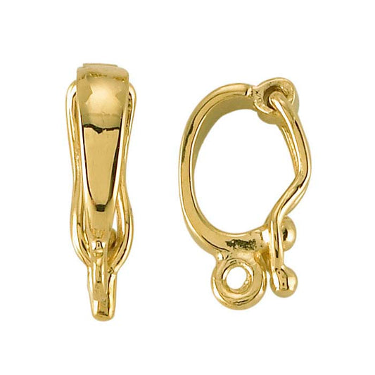 14K 옐로우 골드 힌지 목걸이 인핸서 링 포함