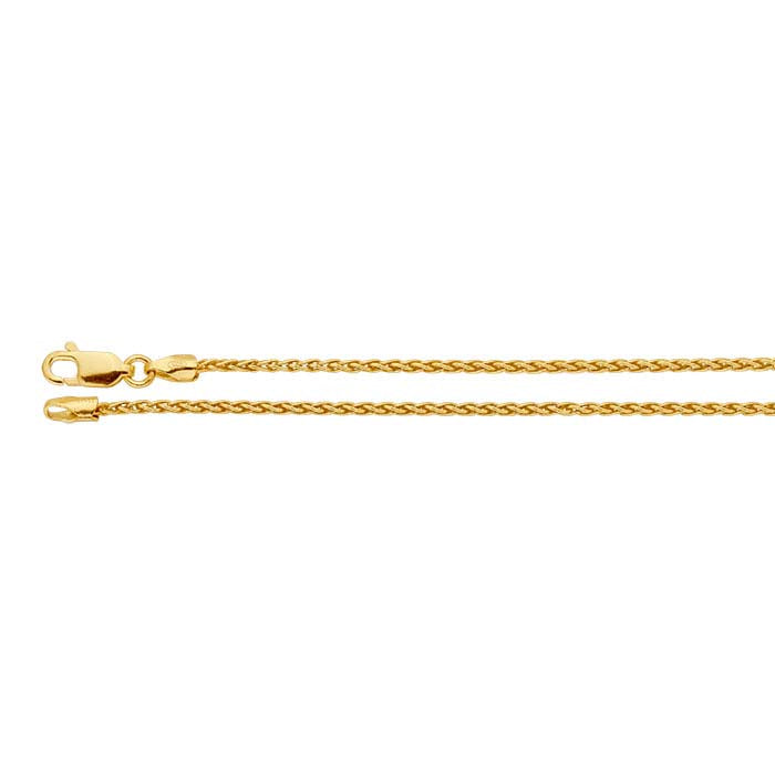 14/20 Gelbgold gefüllte 1,5 mm runde Weizenkette