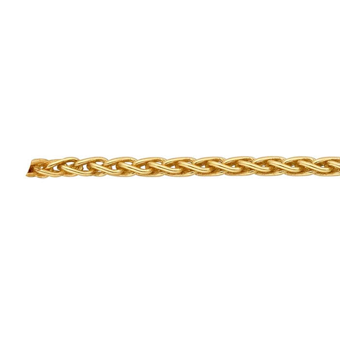 14/20 Gelbgold gefüllte 1,5 mm runde Weizenkette, pro Fuß