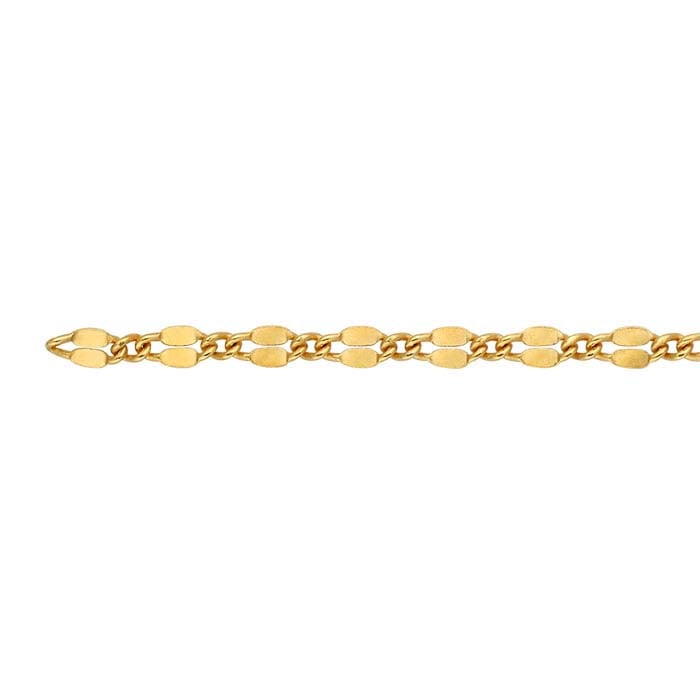 14/20 Yellow Gold-Filled 2mm Dapped Long & Short Chain, By the Foot