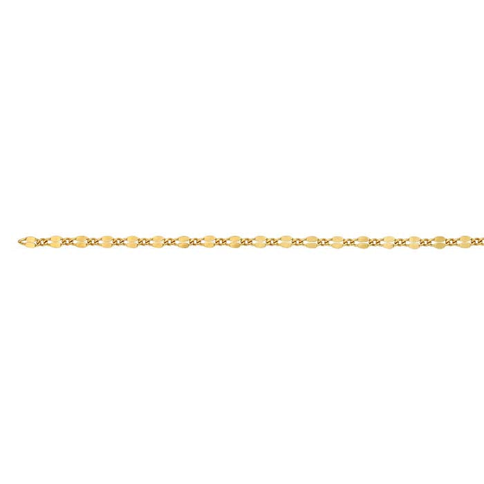 14/20 Yellow Gold-Filled 2mm Dapped Long & Short Chain, By the Foot