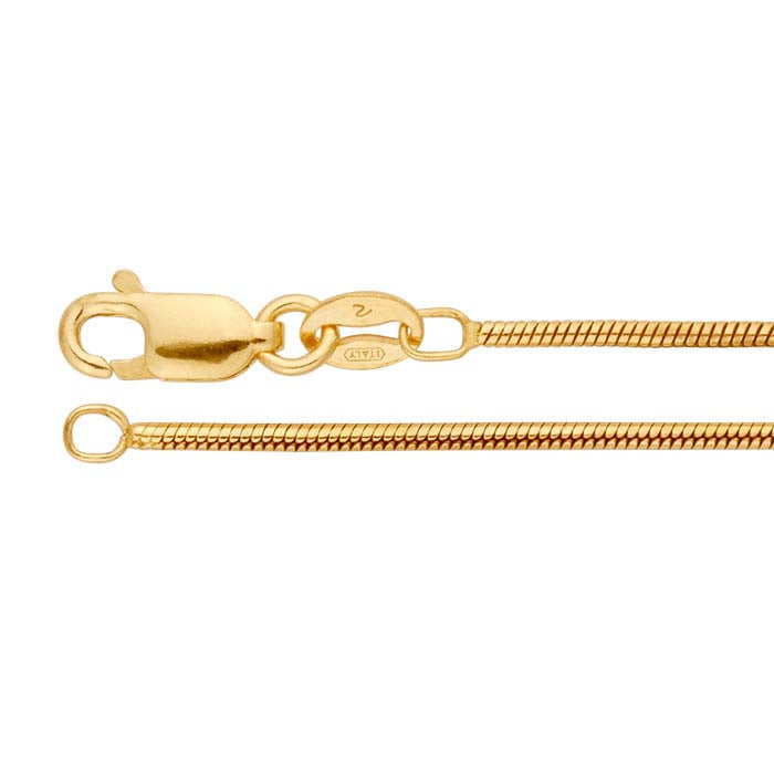 14/20 Yellow Gold-Filled 1.2mm Seamed Snake Chain