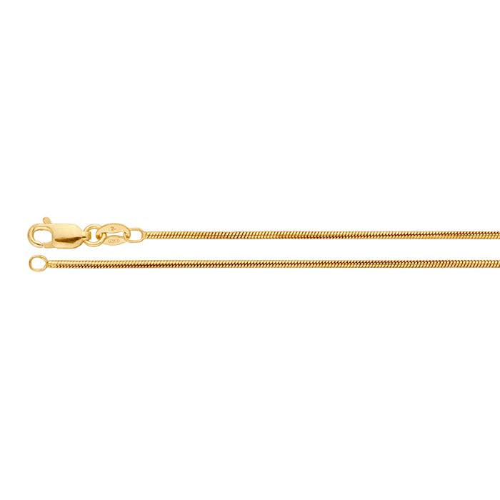 14/20 Yellow Gold-Filled 1.2mm Seamed Snake Chain