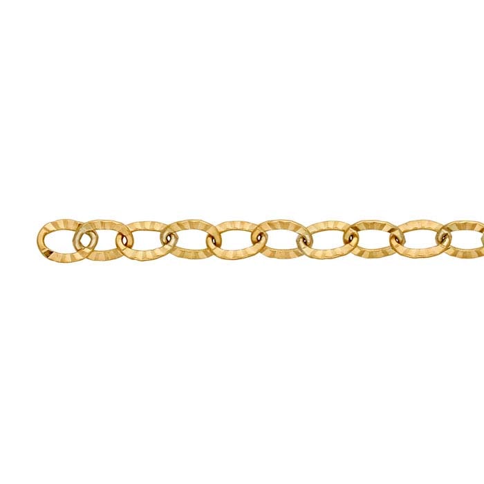 14/20 Gelbgold gefüllte ovale Kabelkette mit 2,8 mm Muster, pro Fuß