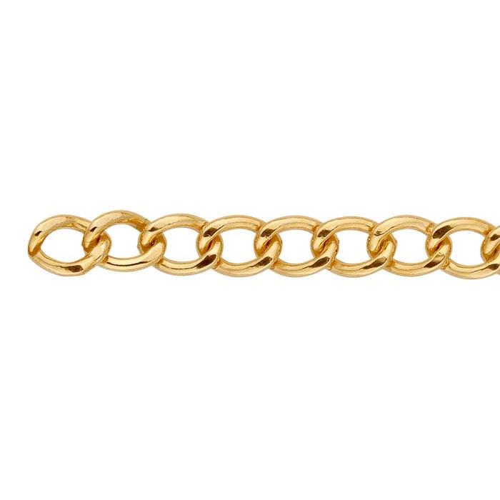 14/20 Guld Fyllt Guldfärgat 4,3 mm Curbkedja, Per Fot
