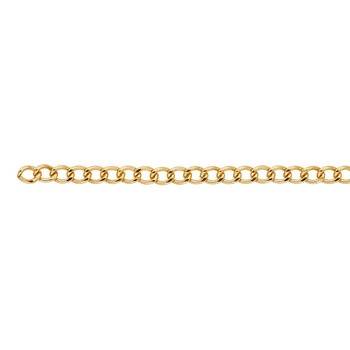 14/20 Guld Fyllt Guldfärgat 4,3 mm Curbkedja, Per Fot