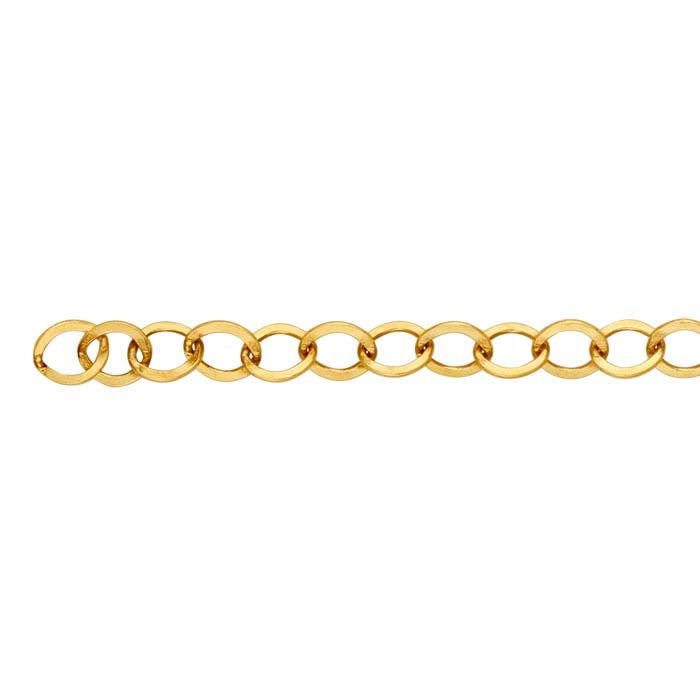 Catena a cavo piatta rotonda 14/20 in oro giallo riempito da 3,5 mm, al piede