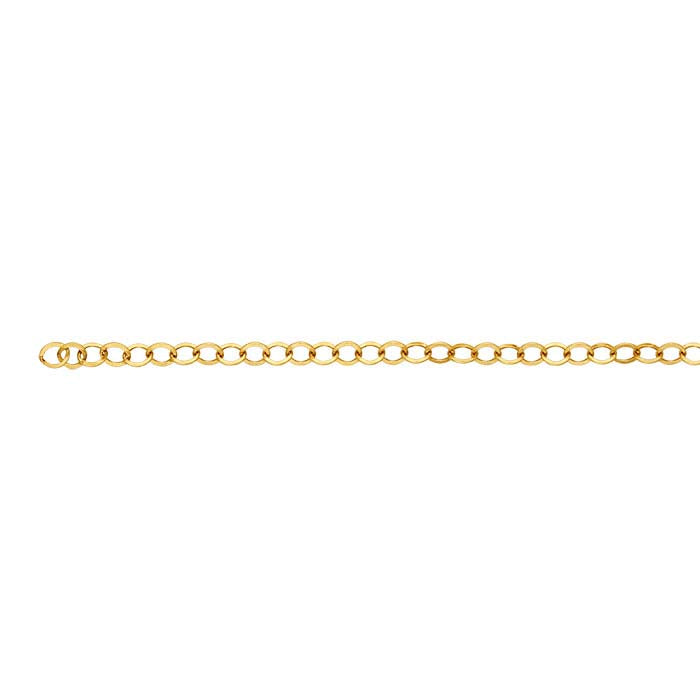 Catena a cavo piatta rotonda 14/20 in oro giallo riempito da 3,5 mm, al piede
