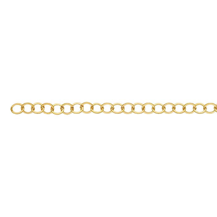 14/20 Yellow Gold-Filled Flat Round Cable Chain, By the Foot
