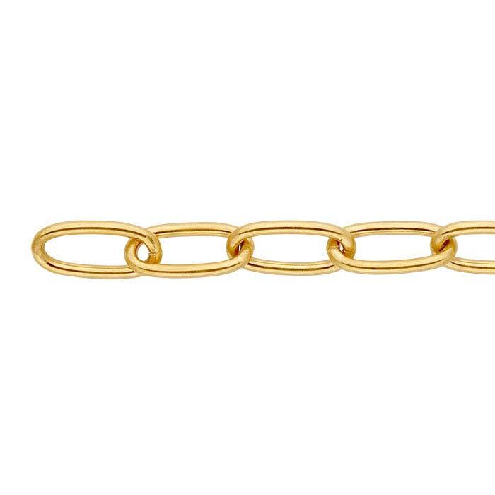 14/20 Yellow Gold-Filled 6.5mm Oval Cable Chain, By the Foot
