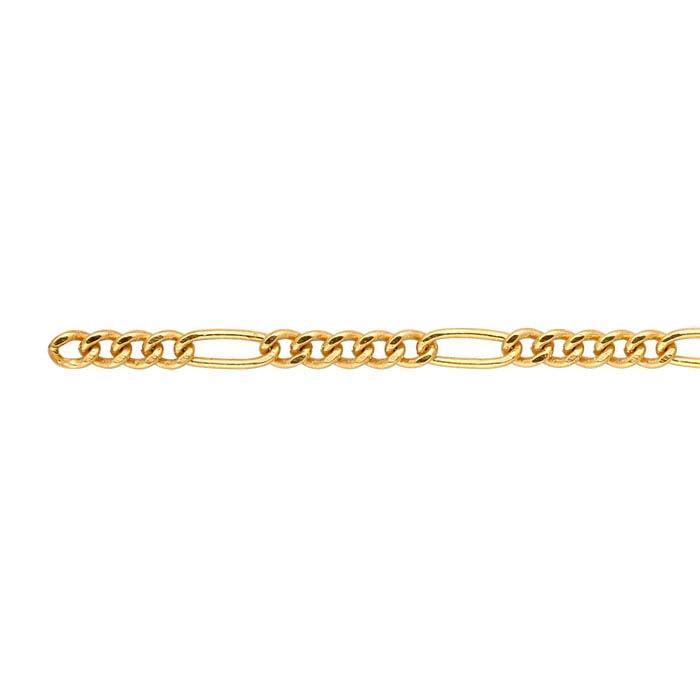 14/20 Yellow Gold-Filled 1.9mm Figaro Chain, By the Foot