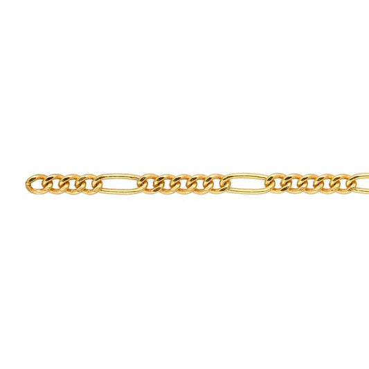 14/20 Yellow Gold-Filled 1.9mm Figaro Chain, By the Foot
