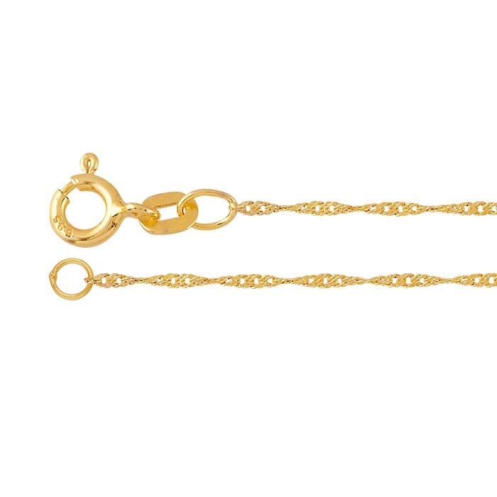 14/20 Yellow Gold-Filled 0.9mm Singapore Chain