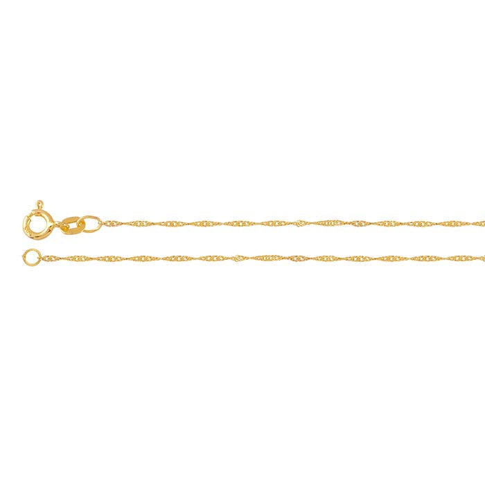 14/20 Yellow Gold-Filled 0.9mm Singapore Chain