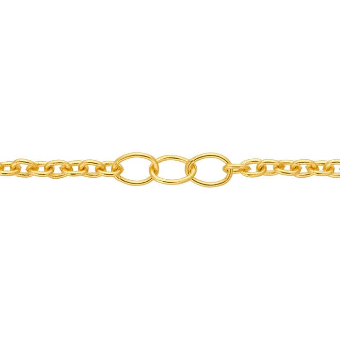 14/20 Yellow Gold-Filled 2.5mm Long & Short Chain, By the Foot