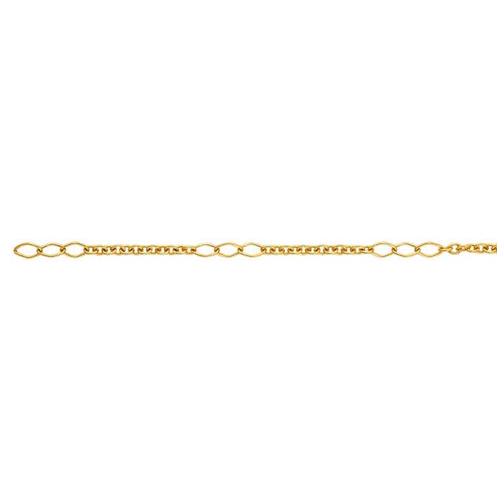 14/20 Yellow Gold-Filled Long & Short Chain, By the Foot