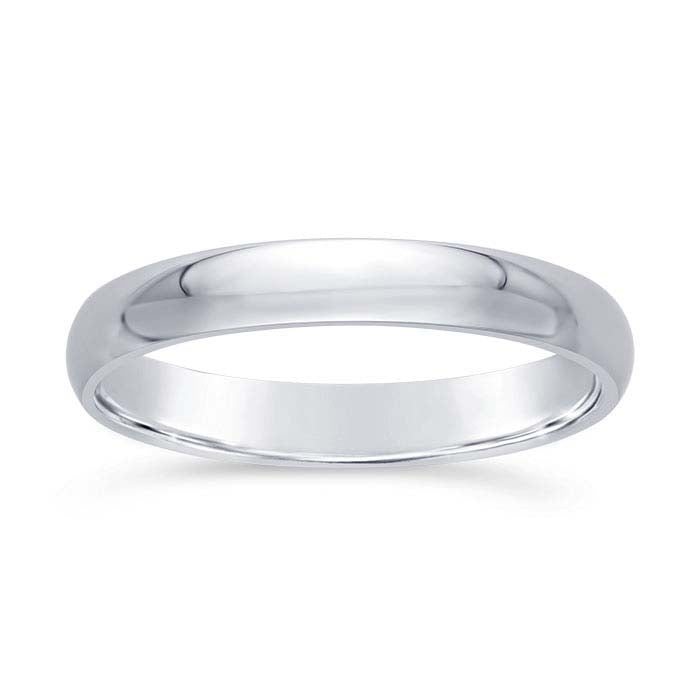 Nordt 14K White Gold 3mm Comfort Fit Featherweight Wedding Band