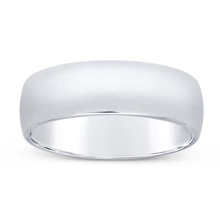 Nordt 14K White Gold 6mm Comfort Fit Featherweight Wedding Band