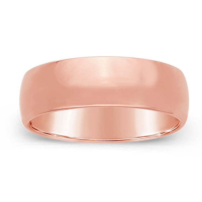 Nordt 14K Rose Gold 6mm Comfort Fit Featherweight Wedding Band