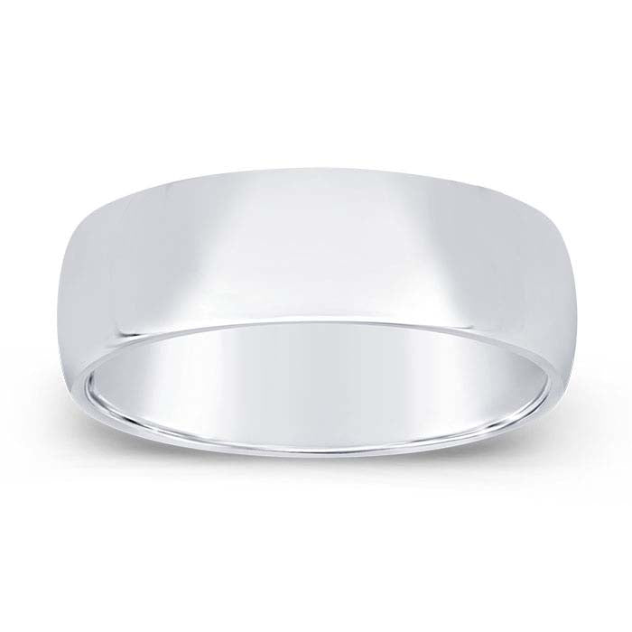 Nordt Platinum 6mm Comfort Fit Featherweight Wedding Band