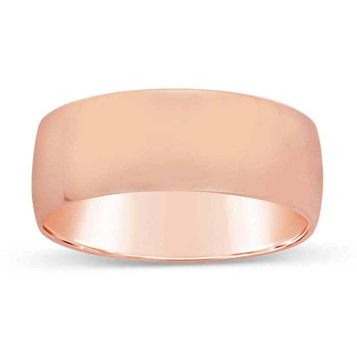 Nordt 14K Rose Gold 8mm Comfort Fit Featherweight Wedding Band