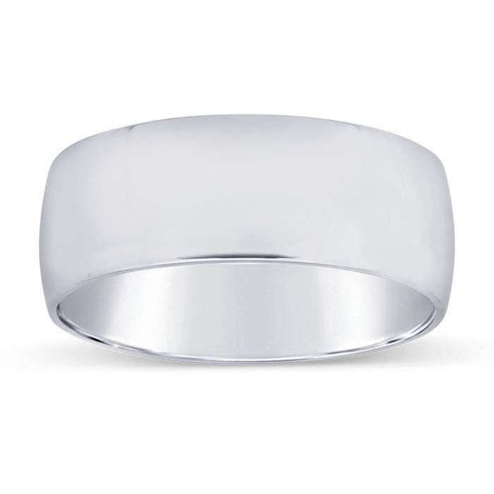 Nordt Platinum 8mm Comfort Fit Featherweight Wedding Band