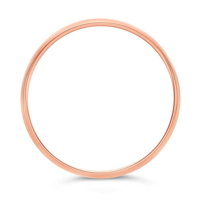 Nordt 14K Rose Gold 2mm Lightweight Half-Round Wedding Band