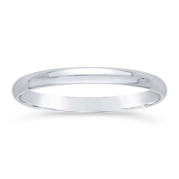Nordt Platinum 2mm Lättviktig Halvrund Vigselring