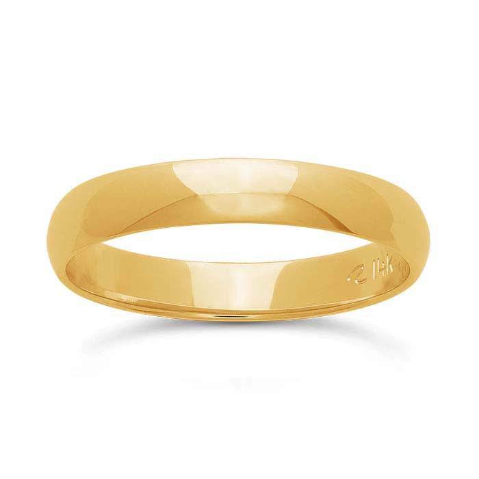 Nordt 14 Karat Gelbgold 3 mm leichter halbrunder Ehering