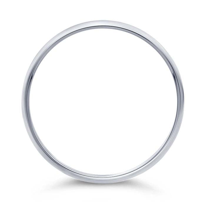 Nordt Platinum 3mm Anel de Casamento Meio-Round Leve