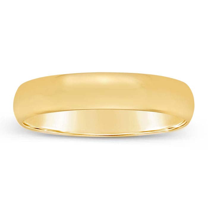Nordt 14K gult guld 4 mm lätt halvrund vigselring