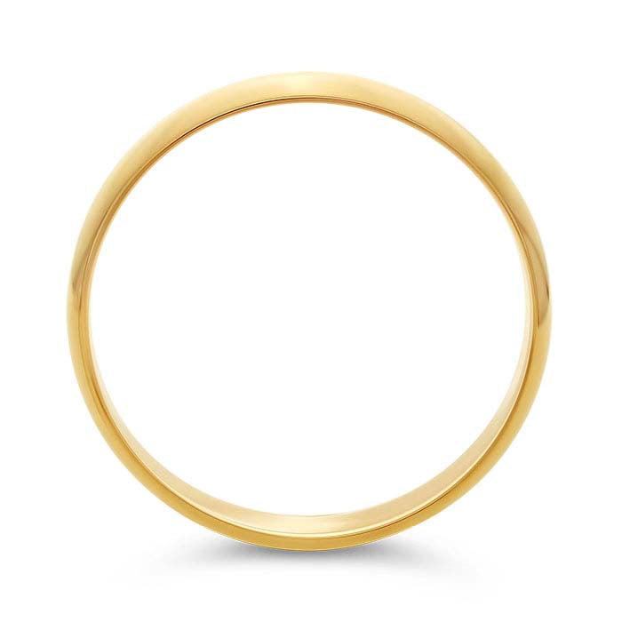 Nordt 14K gult guld 4 mm lätt halvrund vigselring