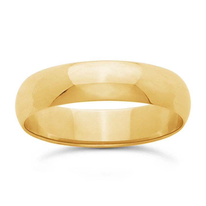 Nordt 14K geelgouden 4mm lichtgewicht half-rond trouwring
