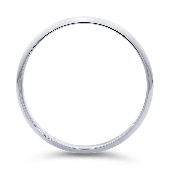 Nordt 14K vitt guld 4mm lätt halvrund vigselring