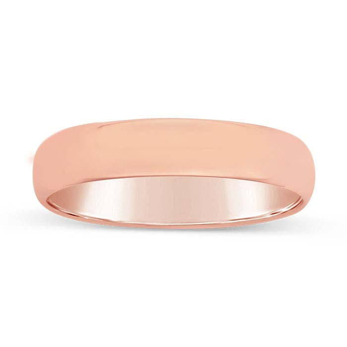 Nordt 14K Rose Gold 4mm Lightweight Half-Round Wedding Band