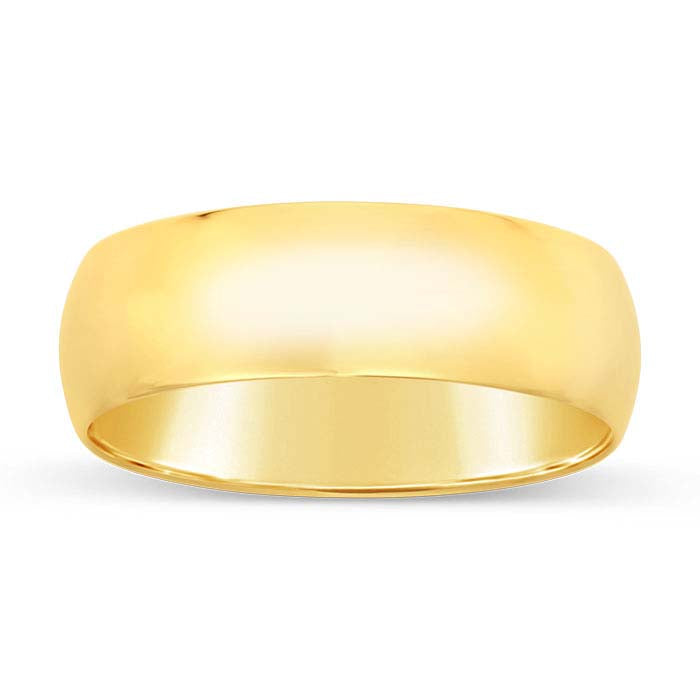 Nordt 14K żółte złoto 6mm lekka półokrągła obrączka ślubna