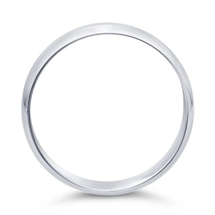 Nordt 14K vitt guld 6mm lätt halvrund vigselring