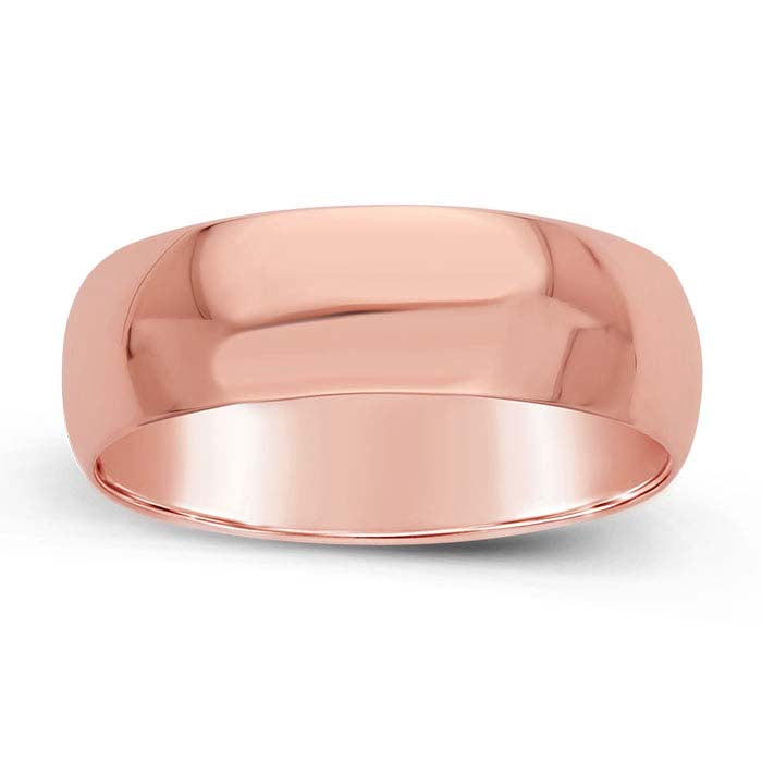 Nordt 14K roséguld 6 mm lätt halvrund vigselring