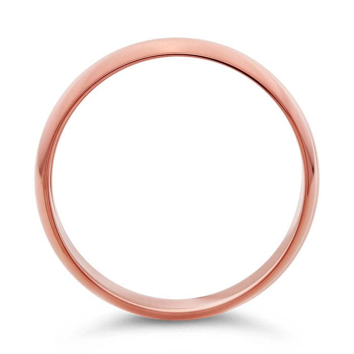 Nordt 14K 玫瑰金 6mm 轻质半圆形结婚戒指