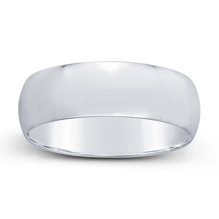 Nordt Platinum 6 mm kevyt puolipyöreä vihkisormus