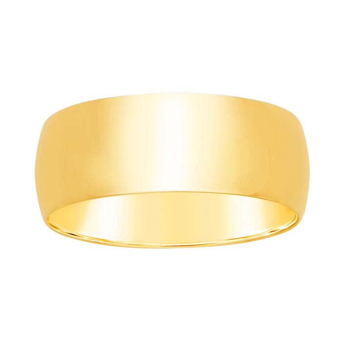 Nordt 14K Yellow Gold 8mm Lightweight Half-Round Wedding Band