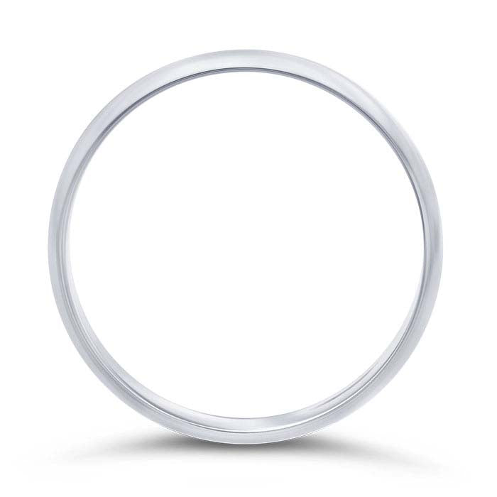 Nordt 14K vitt guld 8 mm lätt halvrund vigselring